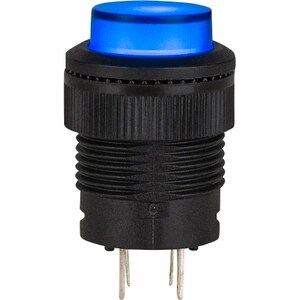 SPST 3V Blue Illuminated Push Button NO Momentary Switch Rated 125V 3A 16mm